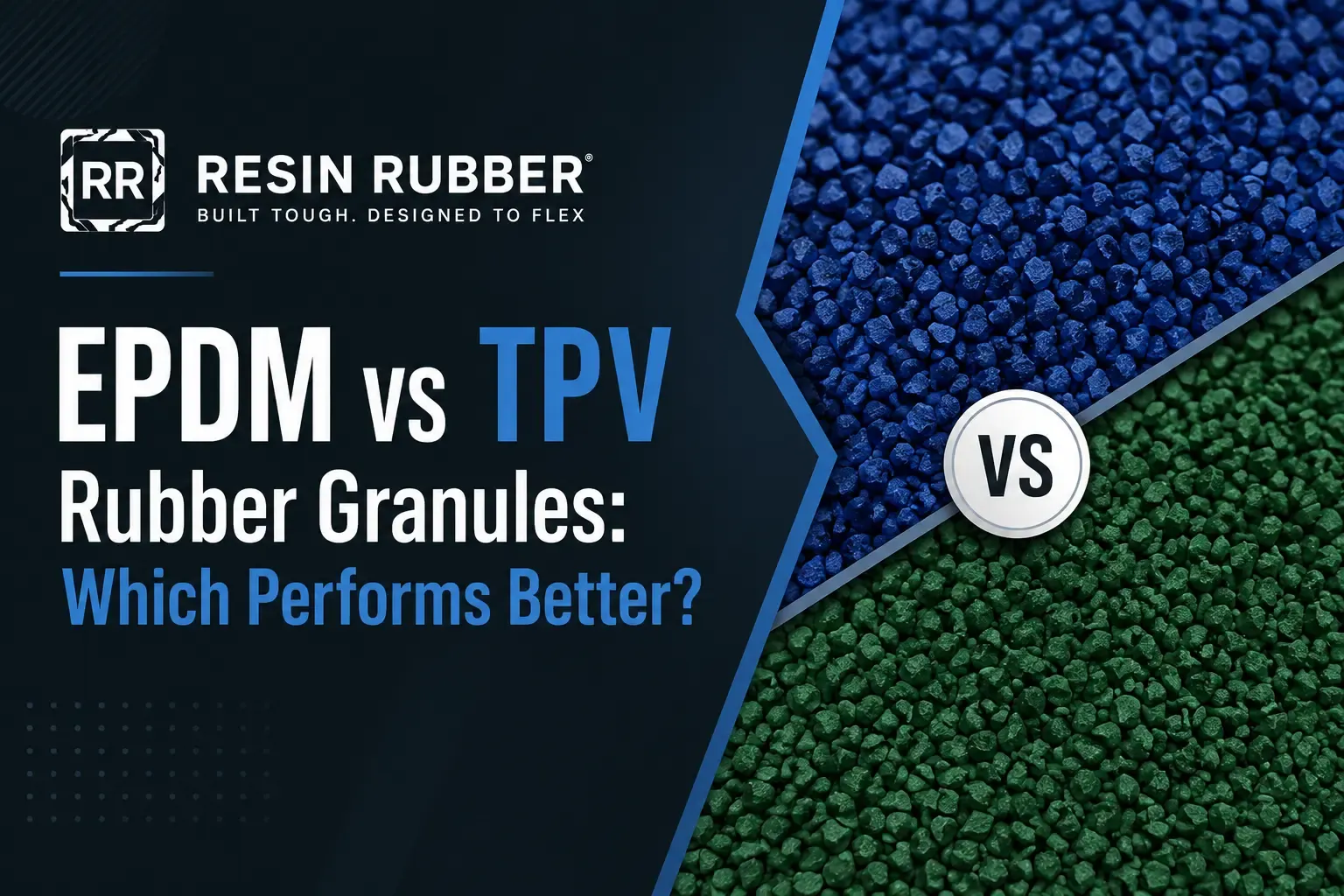 Featured image for the blog post comparing EPDM and TPV rubber granules