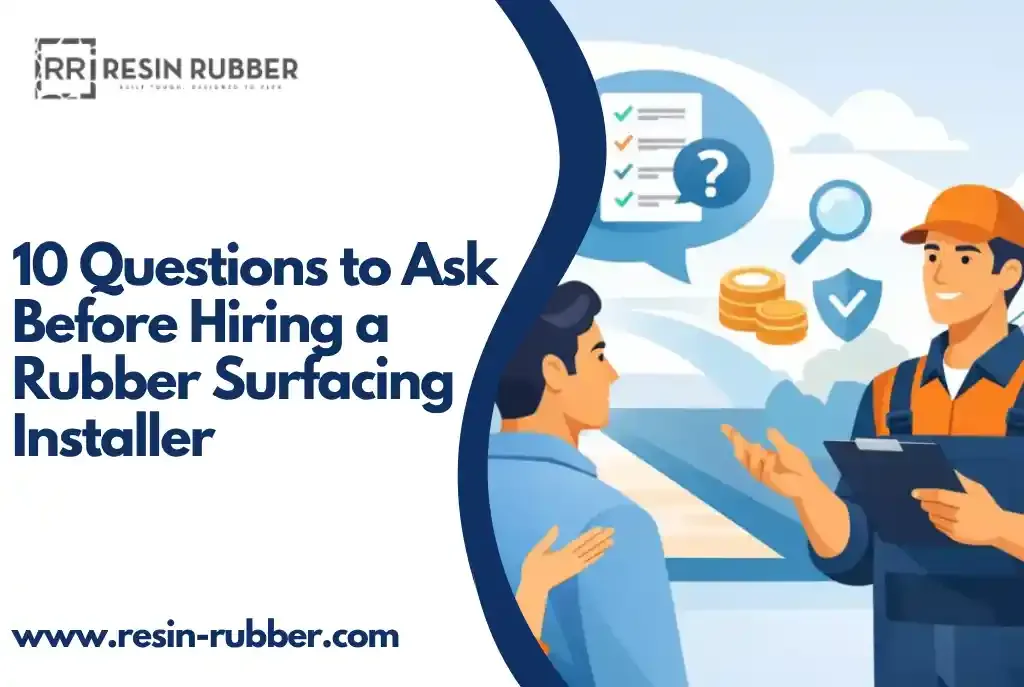 Featured image for the blog post on questions to ask a rubber surfacing installer
